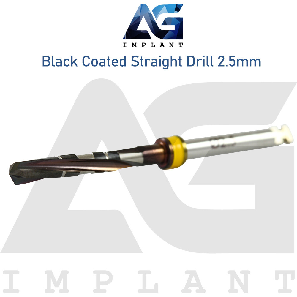 DNT² Black Coated Straight Drill Set Sur gical Dental 8 Drills Tool Instrument