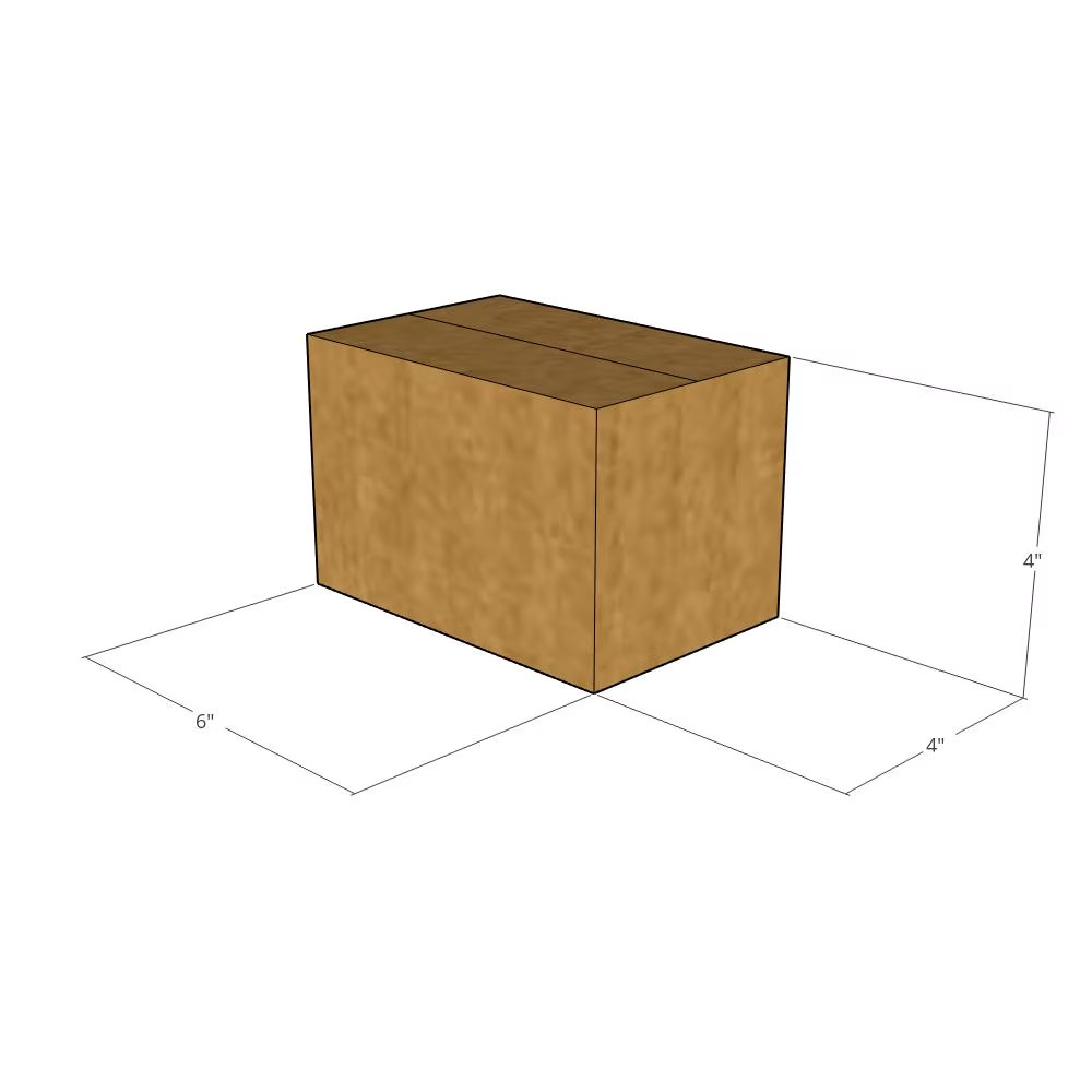 100 6x4x4 Kraft Brown Corrugated Shipping Boxes 32 ECT Single-Wall New