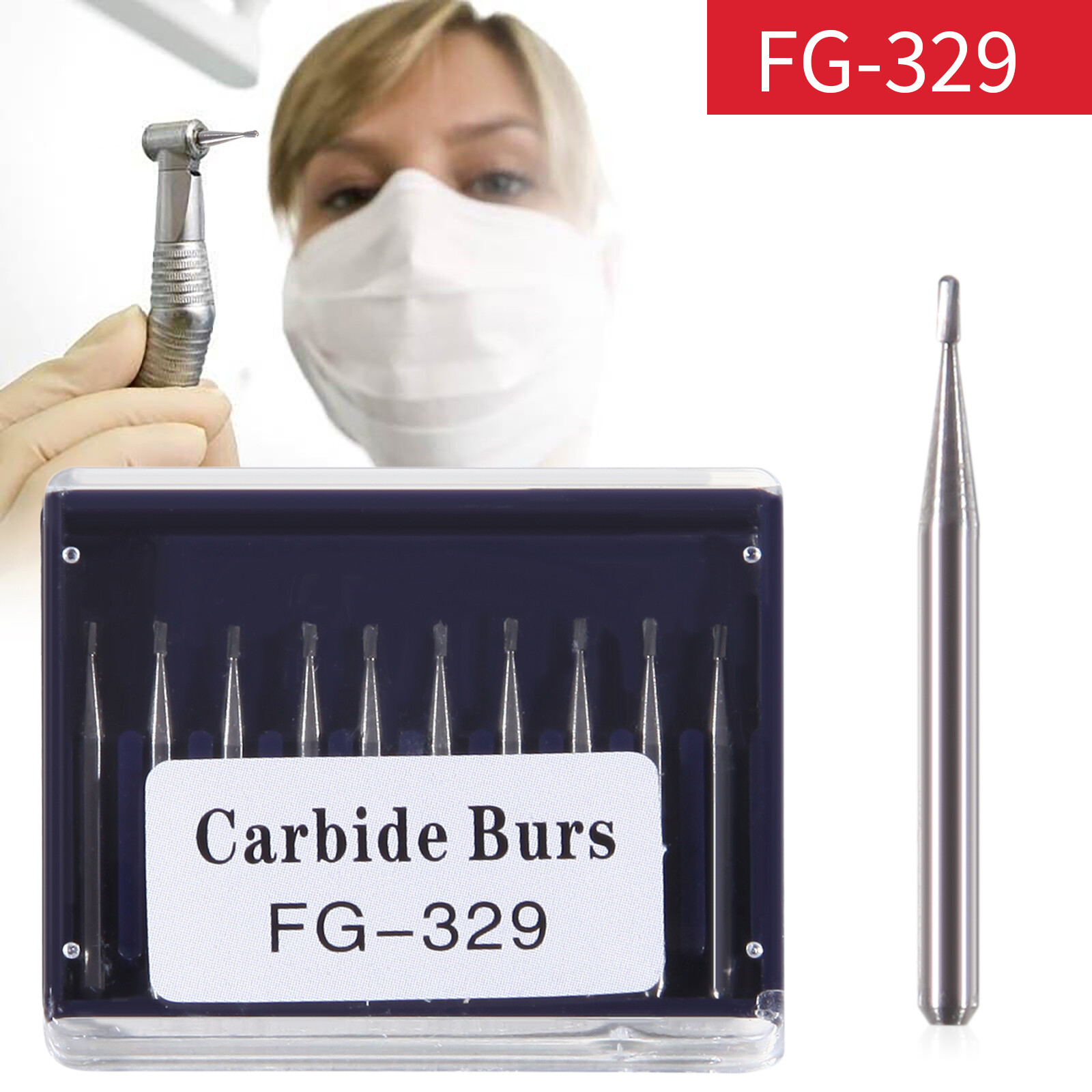 Dental Carbide Burs Pear-Shaped Type for High Speed Tungsten Steel Bur FG329 ty