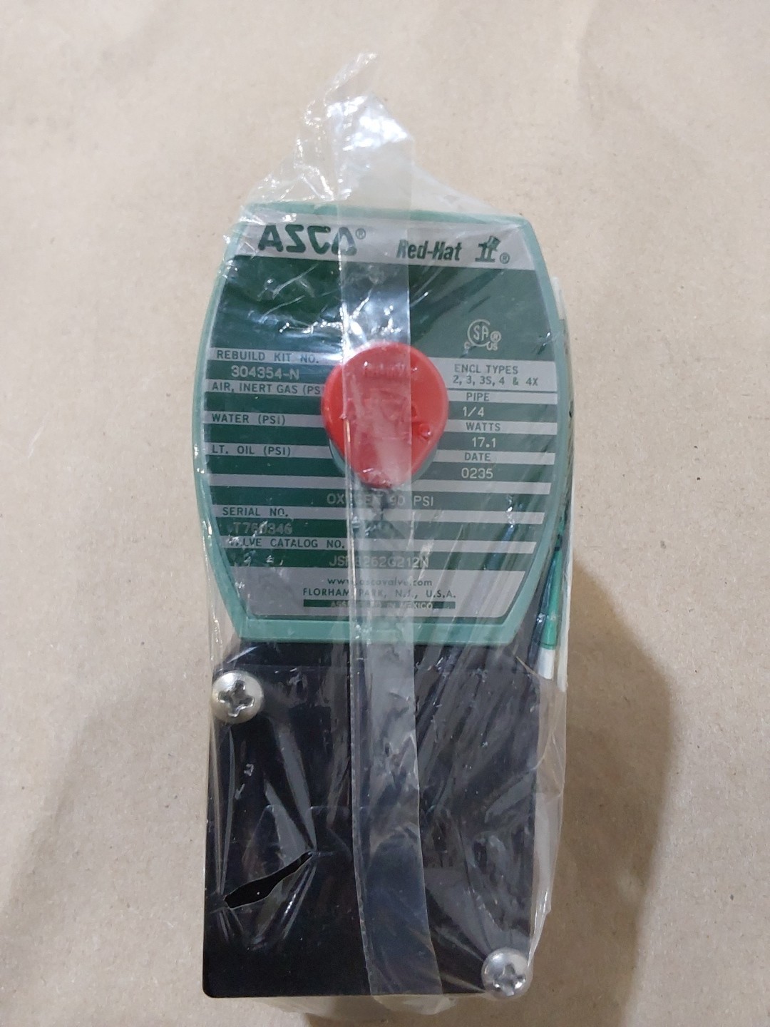 ASCO RED-HAT JSP8262G212N SOLENOID VALVE