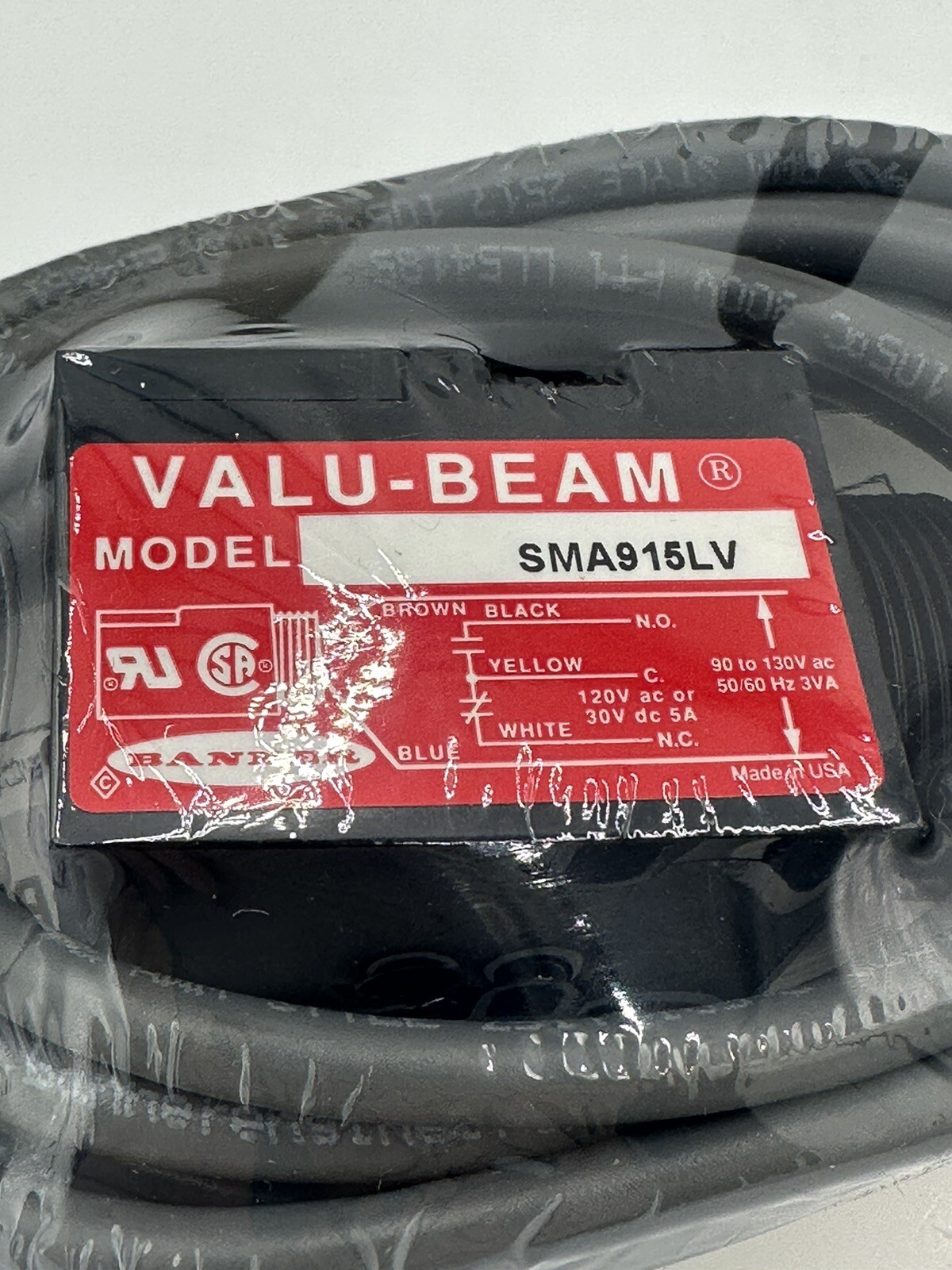 BANNER SMA915LV Photoelectric Retroreflective Sensor SPDT 0.15-9M 90-130VAC NEW