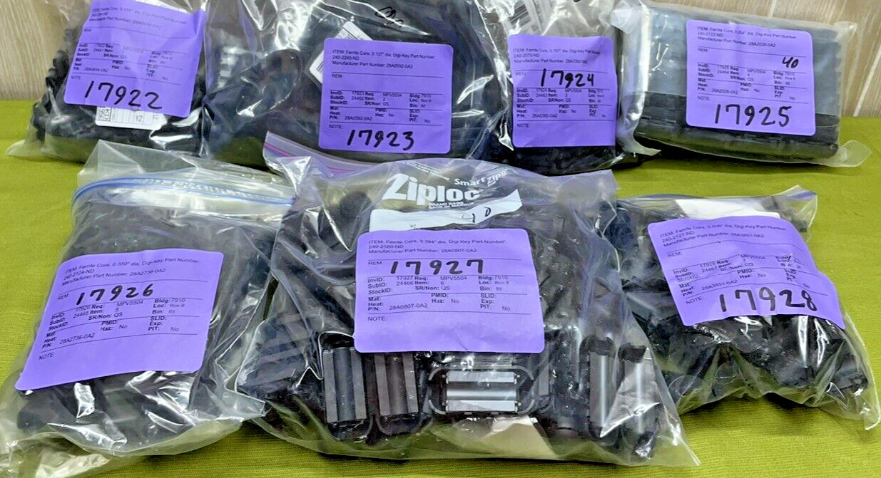Ferrite Core, Large lot of multiple sizes. Please see the description.