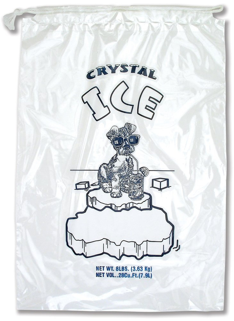 Ice Bags with Drawstring Heavy Duty Commercial Grade (8 Lb Pack 100)