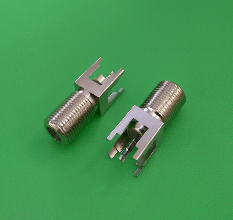 (2 PCS) F Female Straight PC Board PCB Mount Long Type Connector – USA Seller