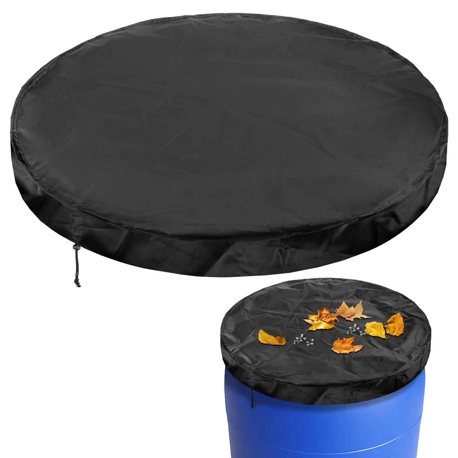 55 Gallon Drum Lid Cover – Water Storage Barrel with 25.5 Inches, Black
