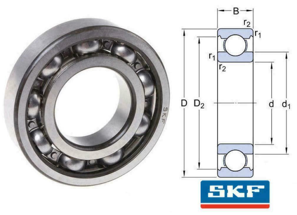 NEW SKF 6200 C3 DEEP GROOVE BALL BEARING, OPEN TYPE, NO SEALS 10x30x9 mm .