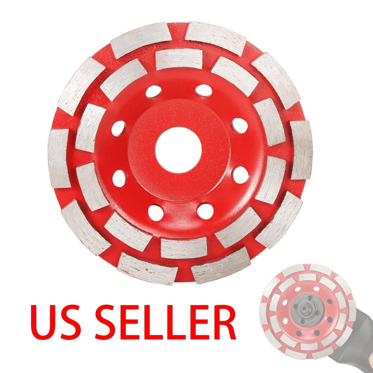 5″ Diamond Grinding Cup Wheel Disc Double Row Segment Grinder Concrete Granite