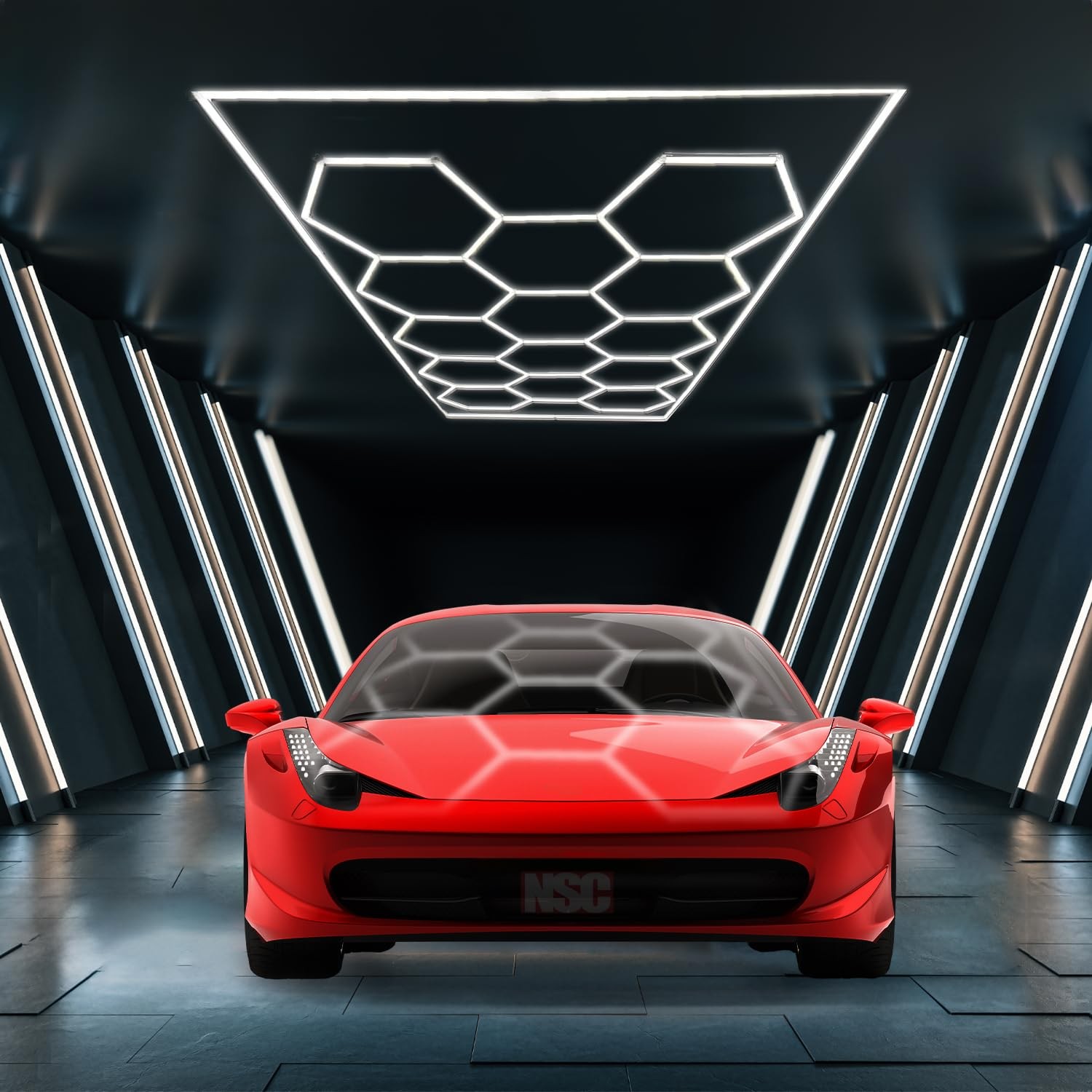LAUCO Hexagon LED Garage Ceiling Light, 720W 86,400 Lumens, 6500K Daylight