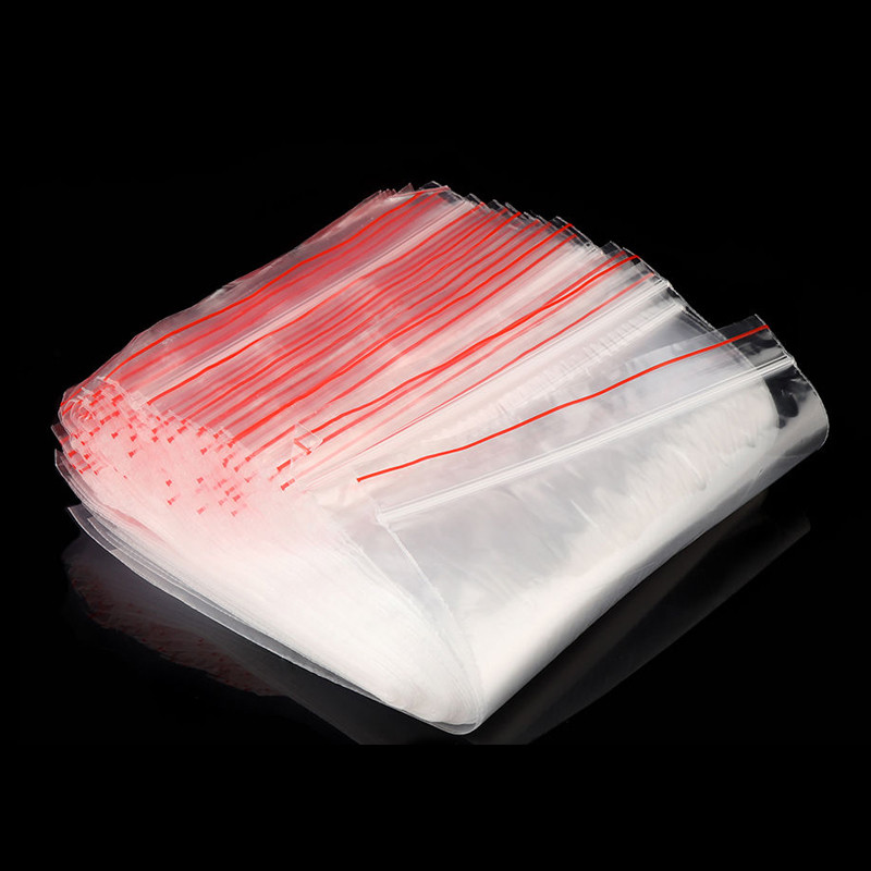 100pcs Clear Plastic Bag Grip Self Seal Resealable Mini Packing Bags