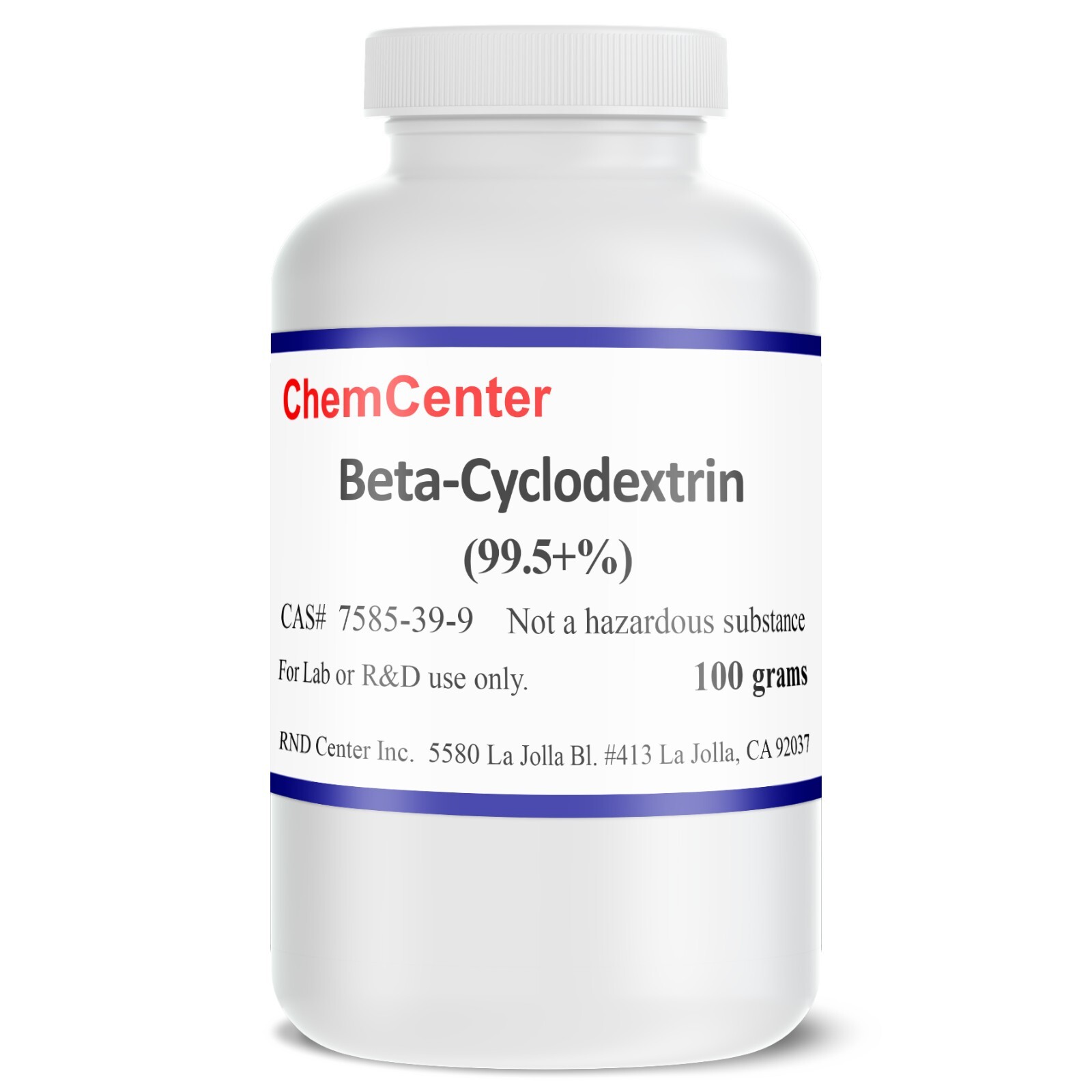 Beta-Cyclodextrin, Ultra Pure, 100 grams