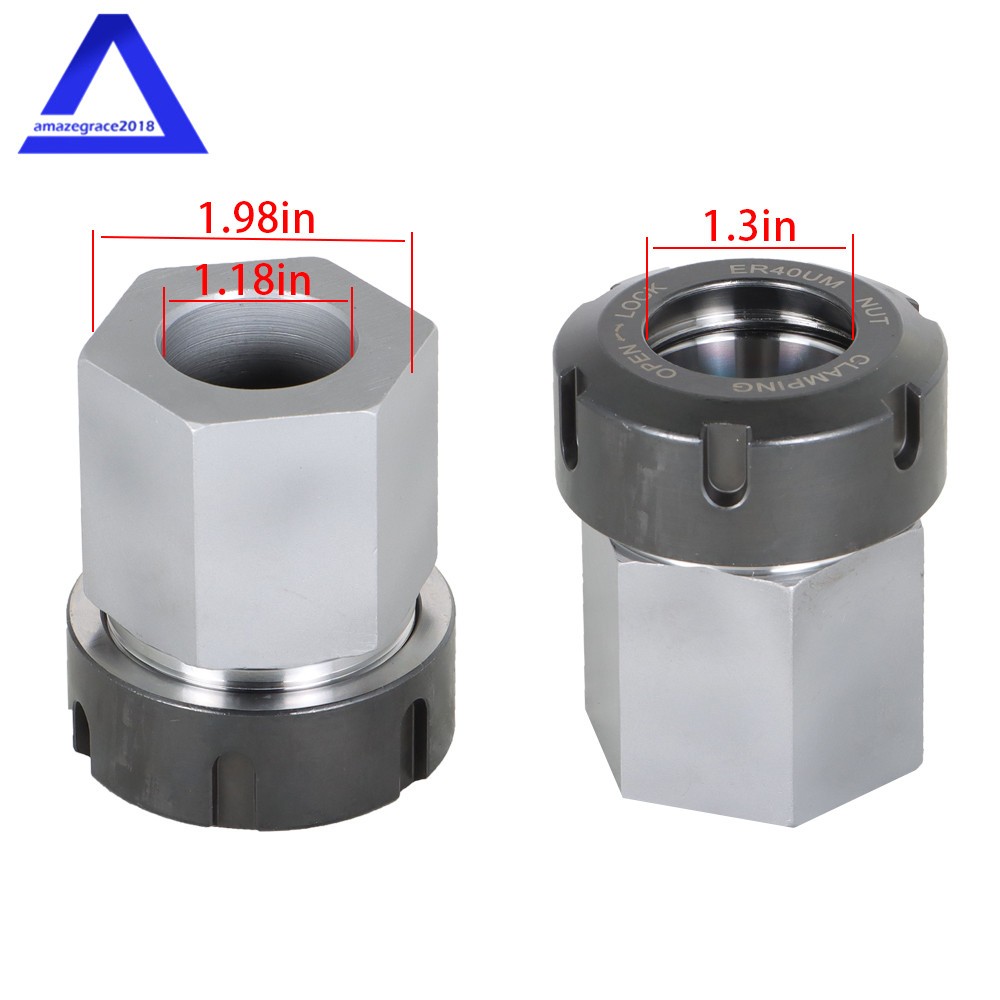 ER40 Hex + ER40 Square Collet Block Chuck Holder for CNC Lathe Engraving Machine