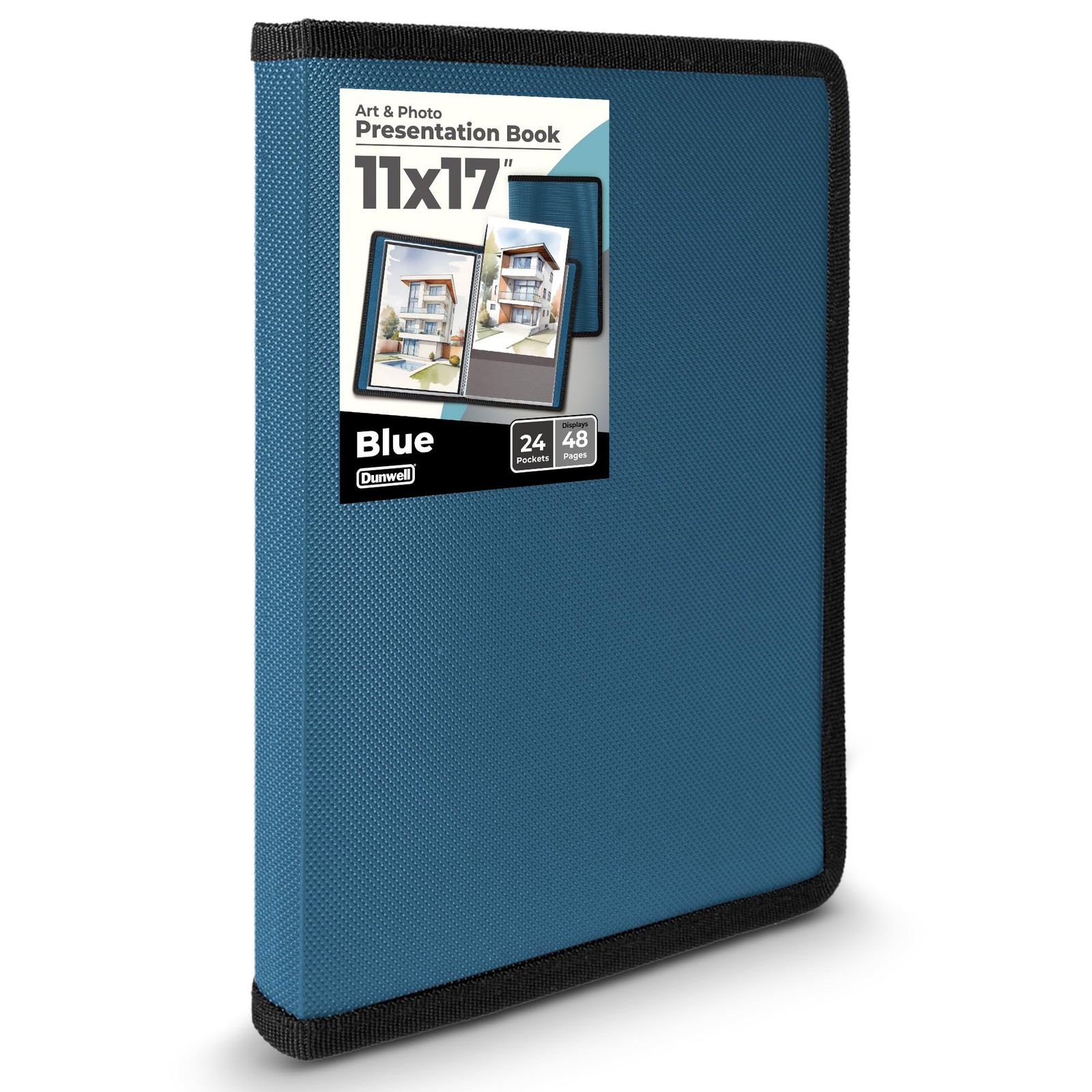 Dunwell 11×17 Art Portfolio Binder with 11×17″ w/ BLK Paper, Cobalt Blue