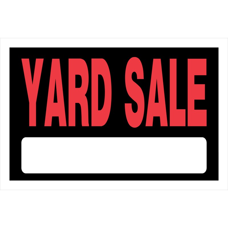 Hillman 839950 Plastic Black English Garage Sale Sign 8 x 12 in. (Pack of 6)