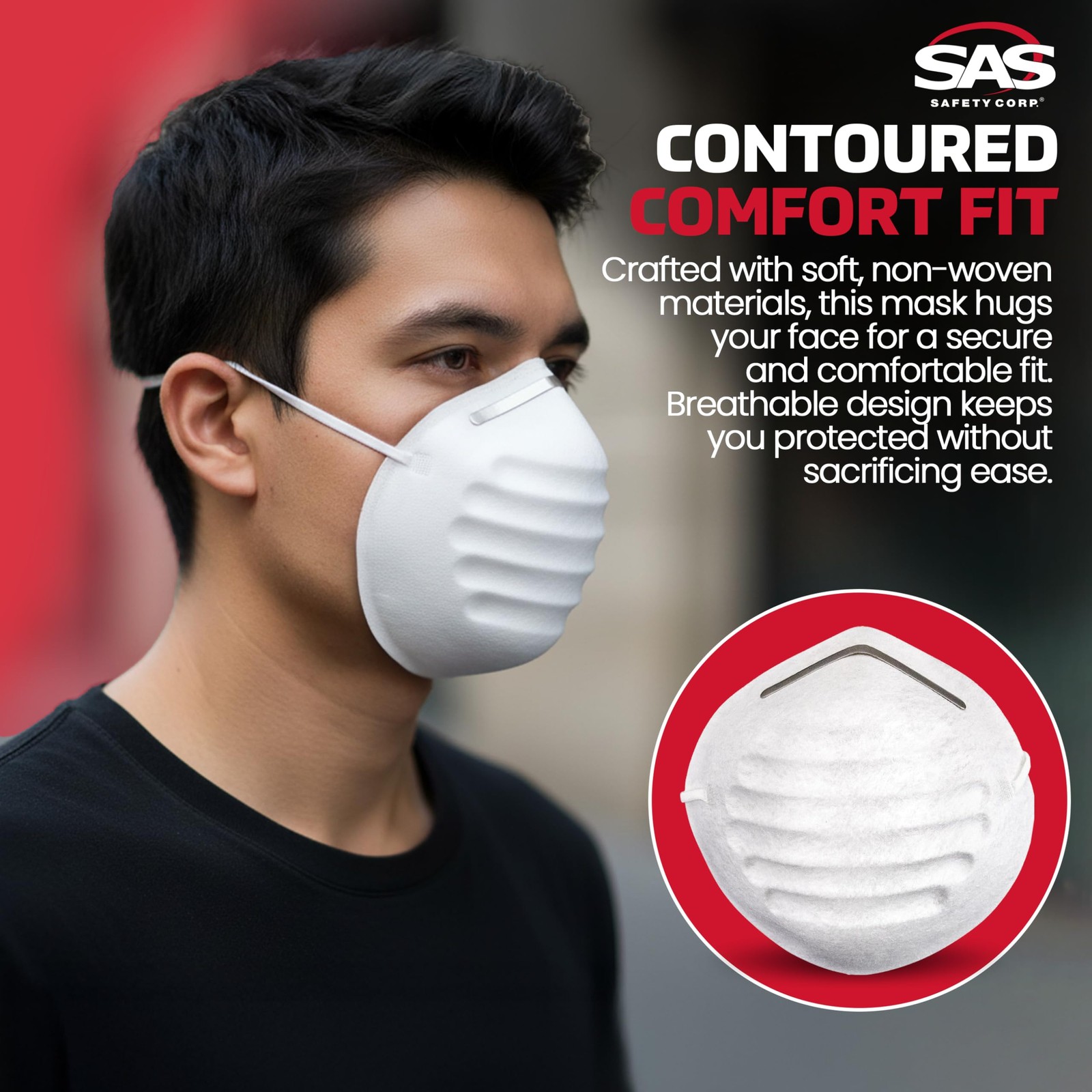 SAS Safety 2985 Non-toxic Dust Mask Box of 50 1-Pack, Neutral