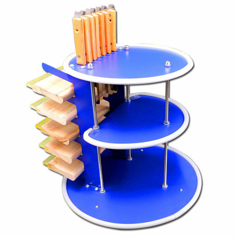 3 Layer Desktop Screen Printing Rotary Storage Rack for Squeegee Spatulas