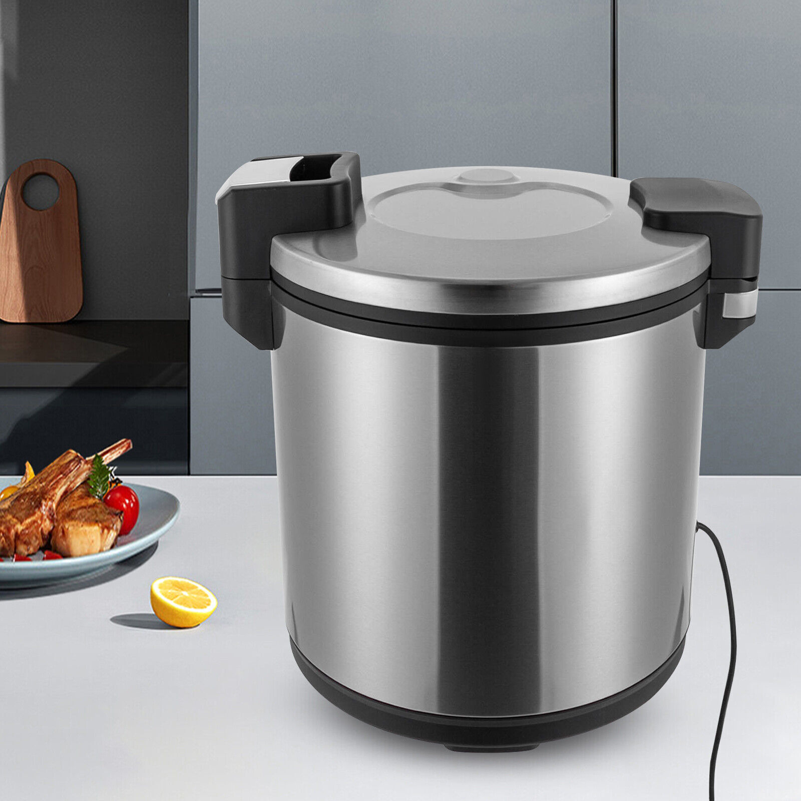 Electric Rice Warmer Heavy Duty Soup Cooker Stainless Steel Restaurant Canteen