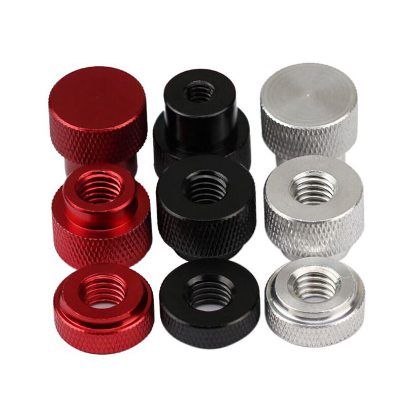 1/4 3/8″ Aluminum Alloy Knurled Thumb Knob Nuts Tripod Fasten Nut Hand Grip Knob
