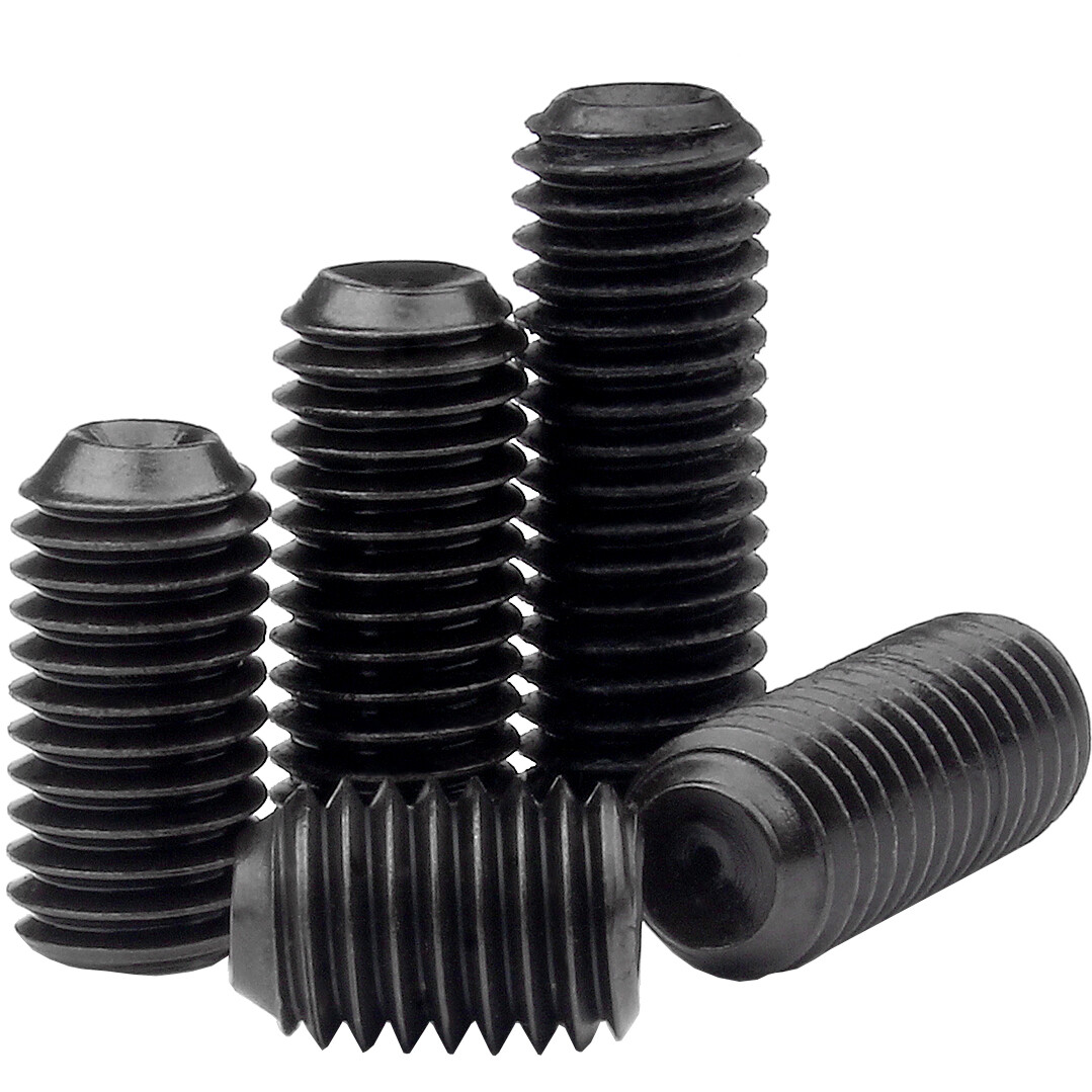#4-48 Cup Point Socket Set Screws, Alloy Steel w Black Oxide, US / Inch SAE Fine