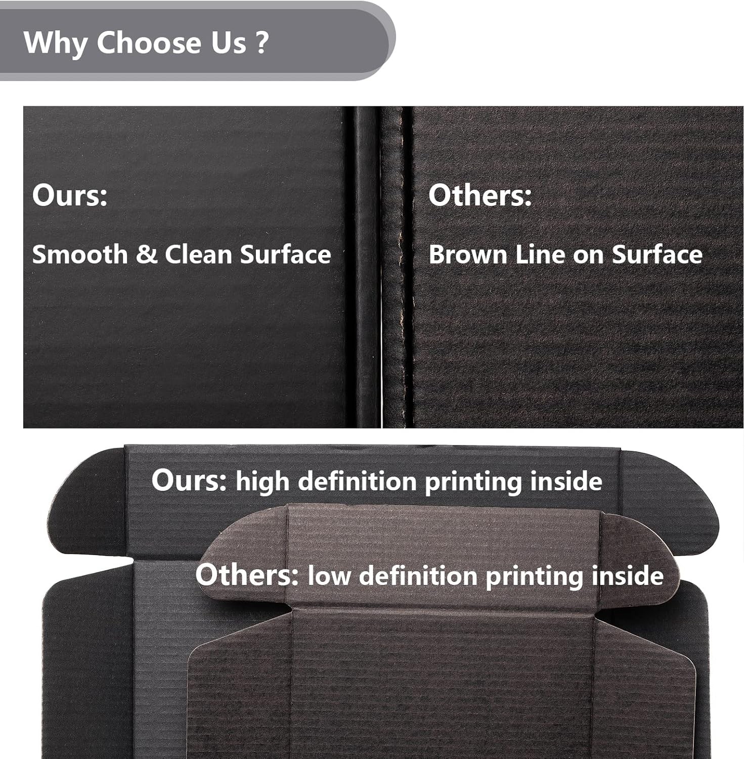 7X5X4 Inches Black Shipping Boxes 25 Pack – Corrugated Cardboard Mailing Box Fo