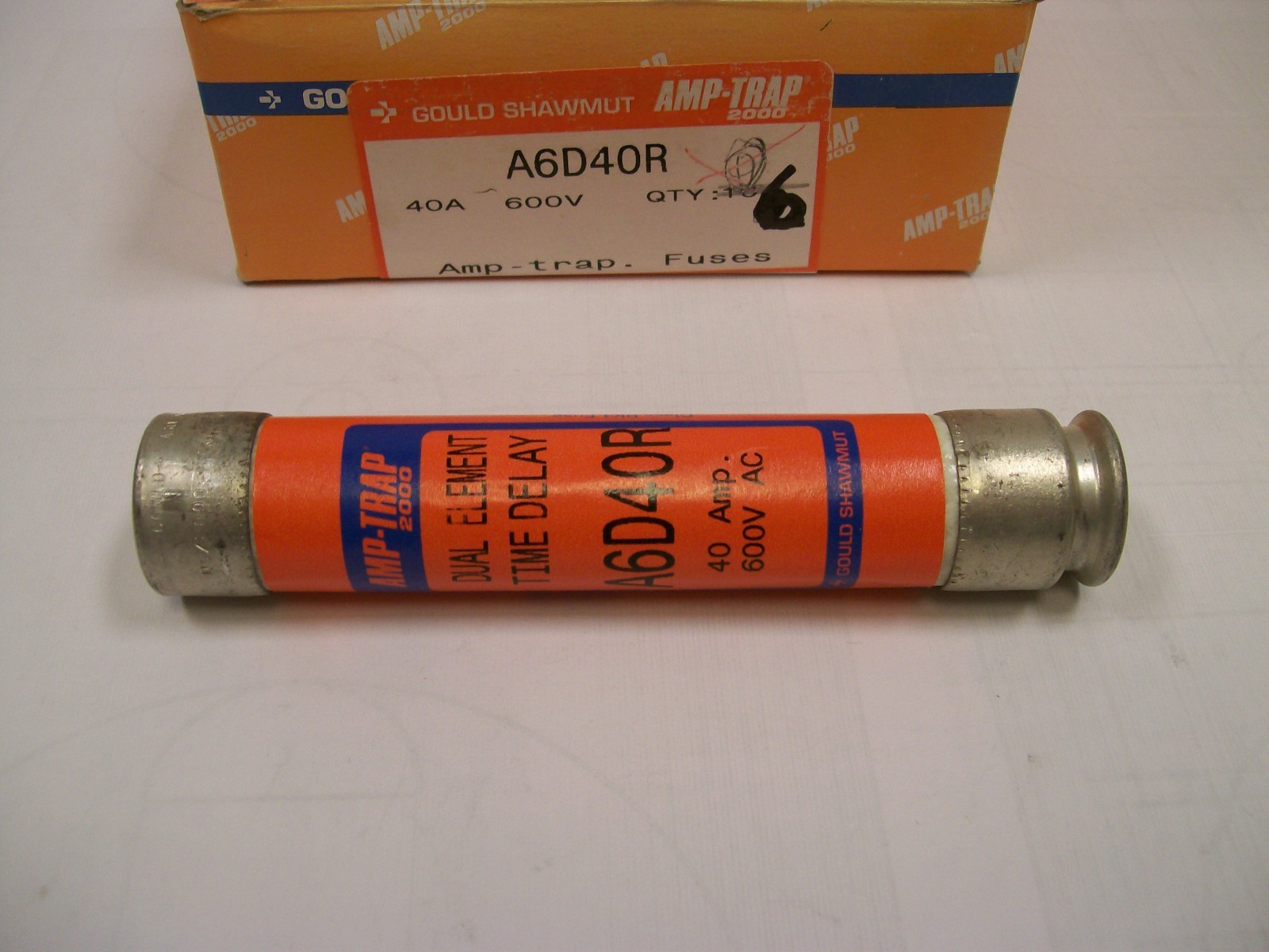 NEW NOS LOT OF 6 Gould Shawmut A6D40R 40A 600V AmpTrap Time Delay Fuse 50310da