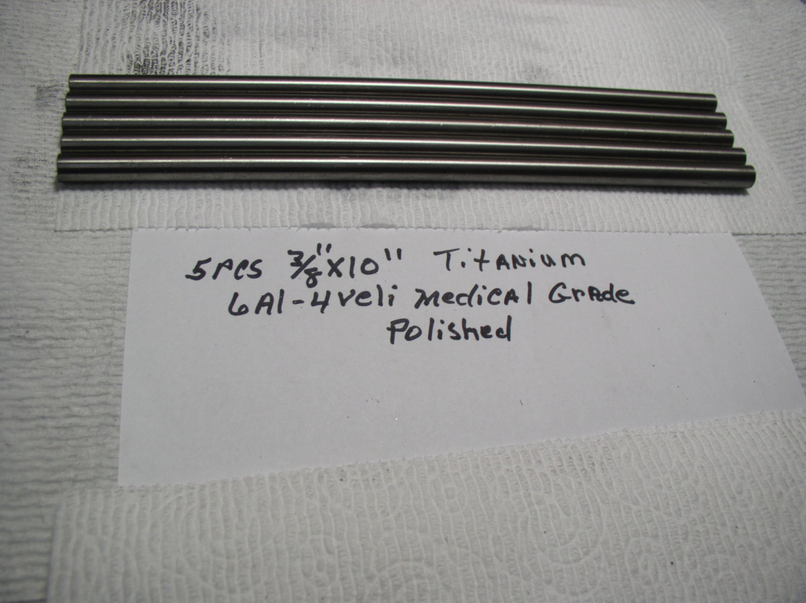 3/8″ TITANIUM ROUND ROD BAR 6 AL-4VELI 5 pc. 10″ + LONG MEDICAL GRADE 23