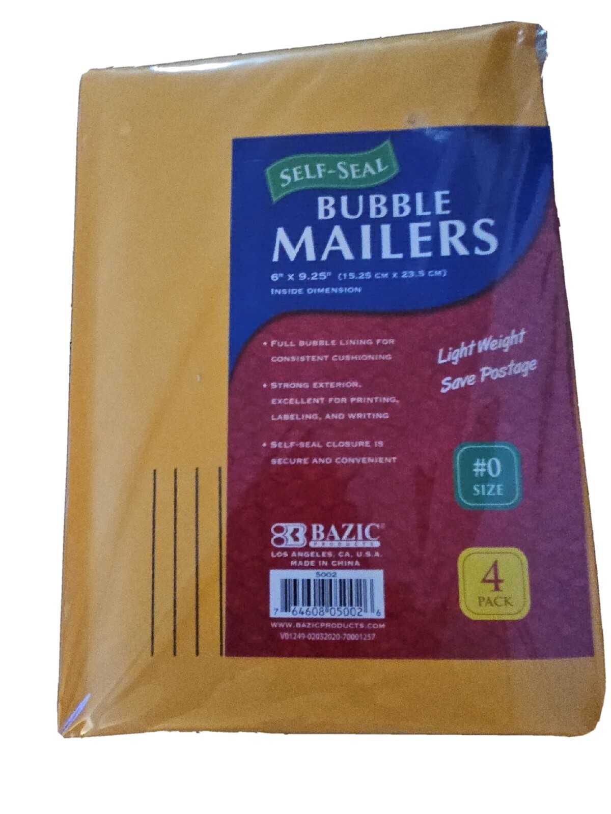 BAZIC Bubble Mailers 6″X9.25″ Self Seal Padded Cushion Envelope – FREE shipping