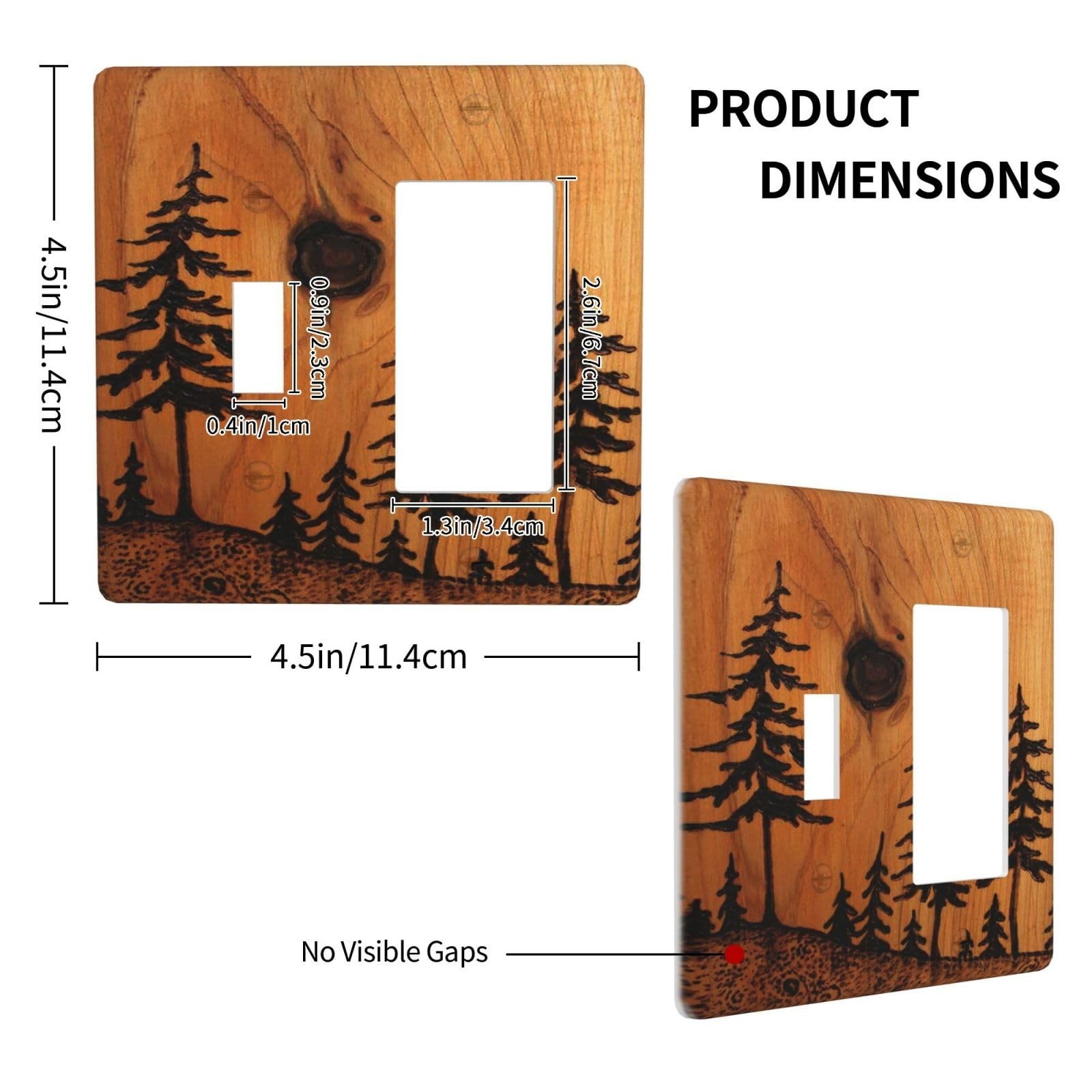 2-Gang 1-Toggle 1-Decorator/GFCI Combination Wall Plate Rustic Vintage Mounta…
