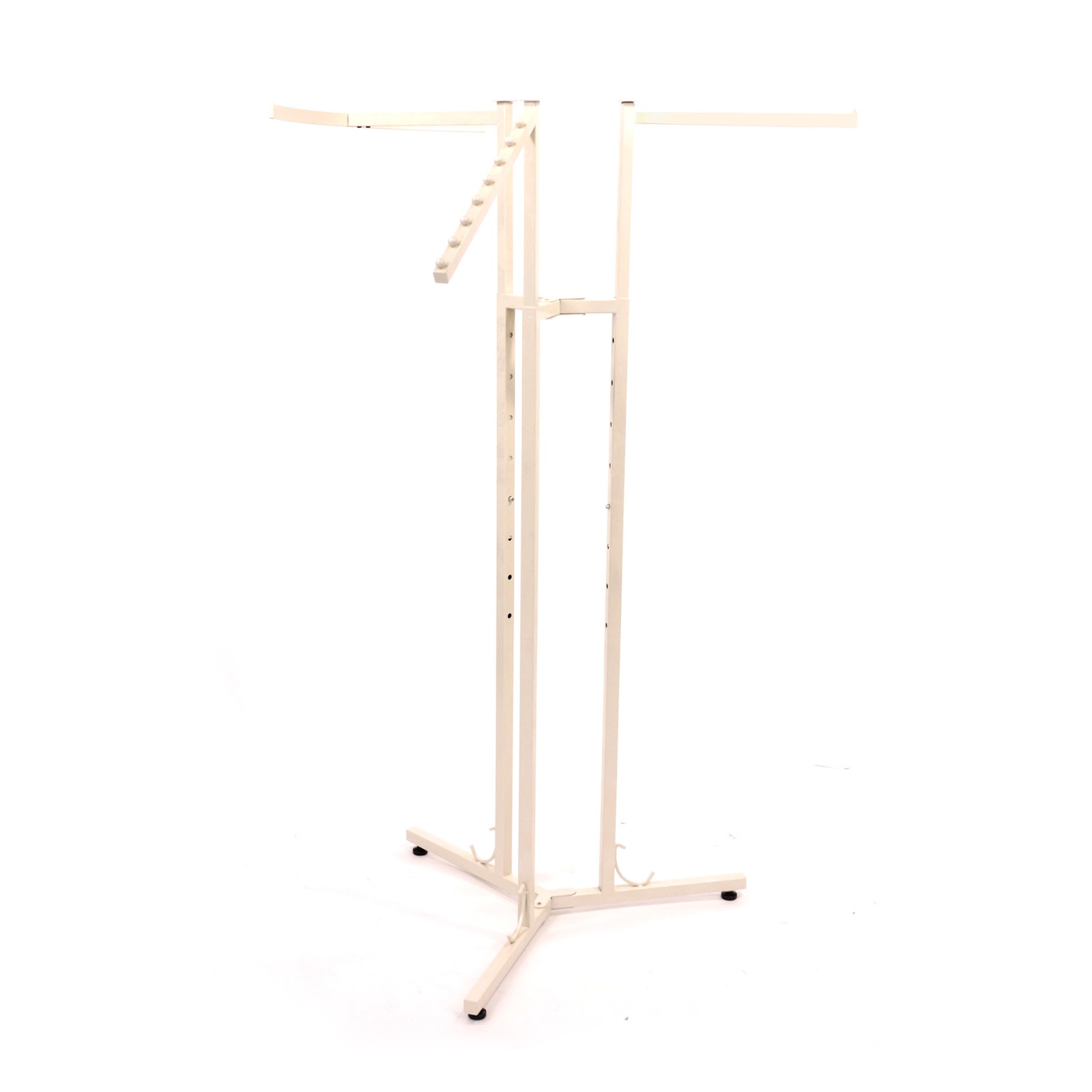 SSWBasics 3-Way Adjustable Clothing Display Rack – Sleek, Sturdy Boutique Ivory