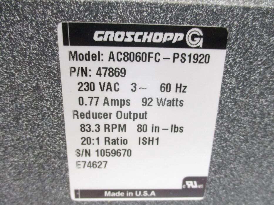 GROSCHOPP AC8060FC-PS1920 47869 230VAC 0.77A NSNP