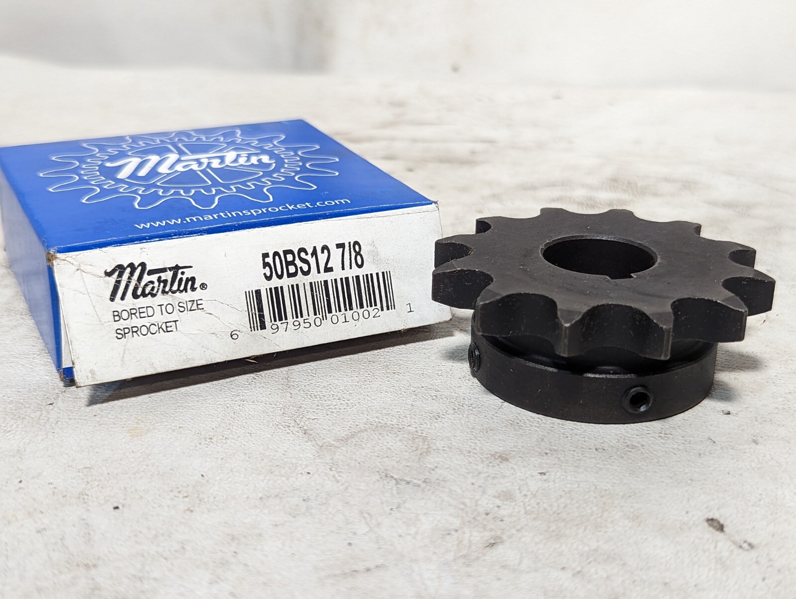 Martin 50BS12 7/8 bored to size sprocket, 50 / 5/8in, 0.8750 in Bore, 12 Teeth