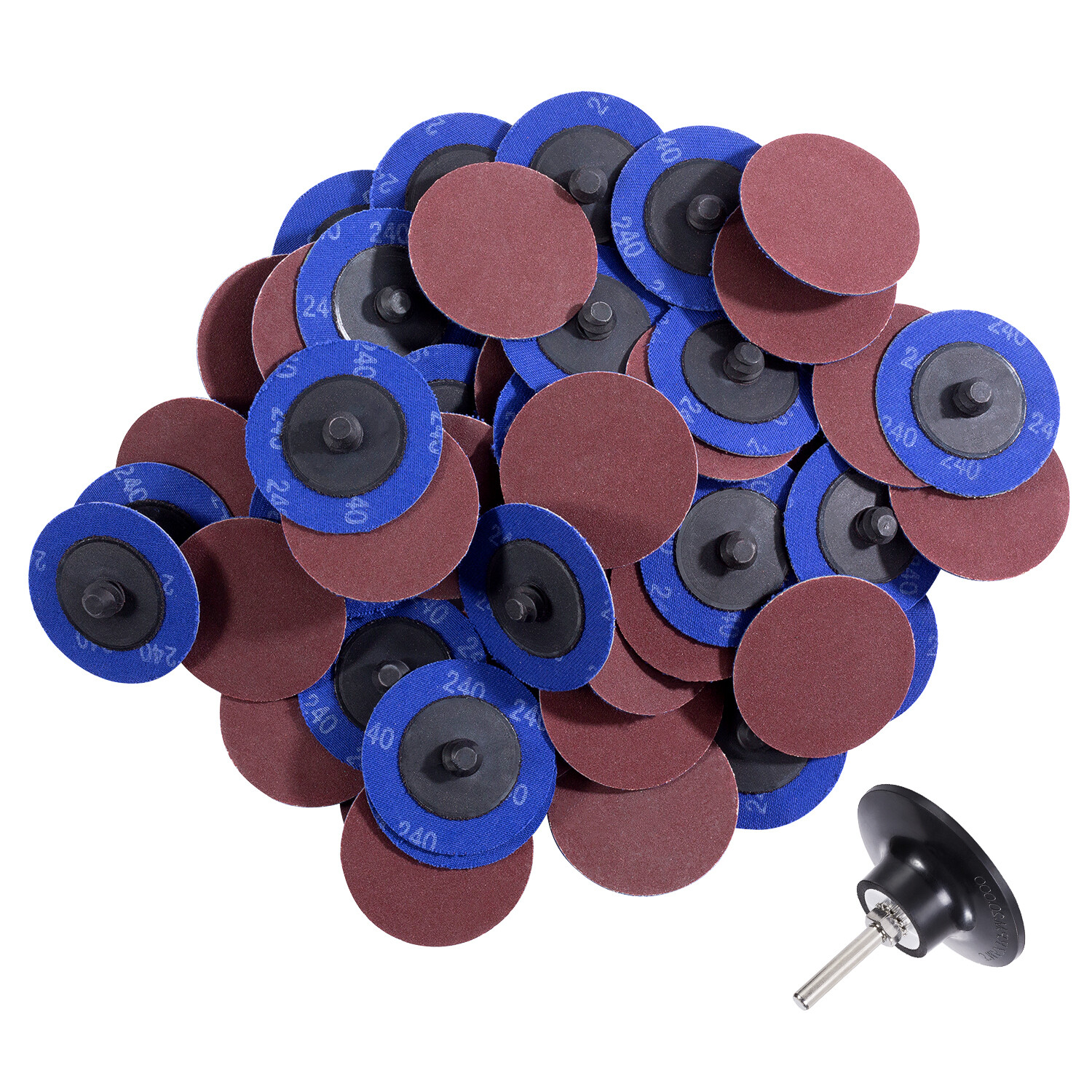 51PCS 2 inch Roll Lock Quick Change Sanding Grinding Discs 36 60 80 120 240 Grit