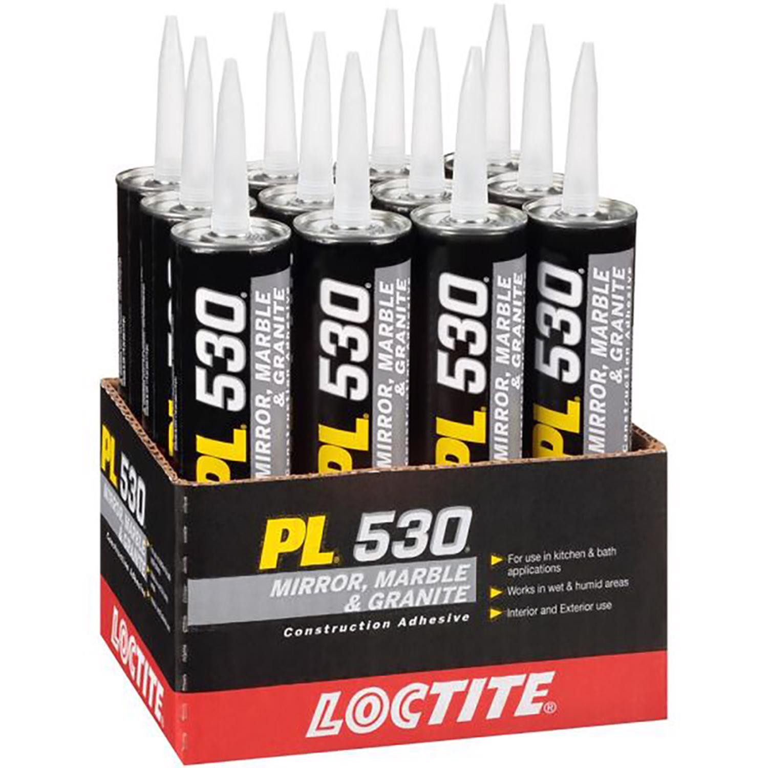 Loctite PL 530 Synthetic Rubber Construction Adhesive 10 oz (Pack of 12)