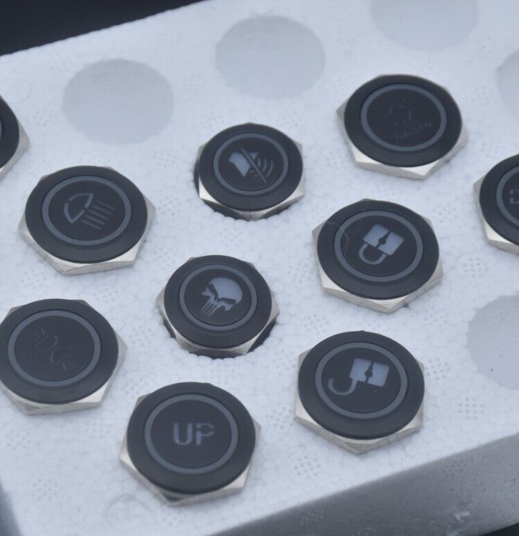 22mm Custom Push Button LED Switch Latching Momentary Black For Car Truck Boat
