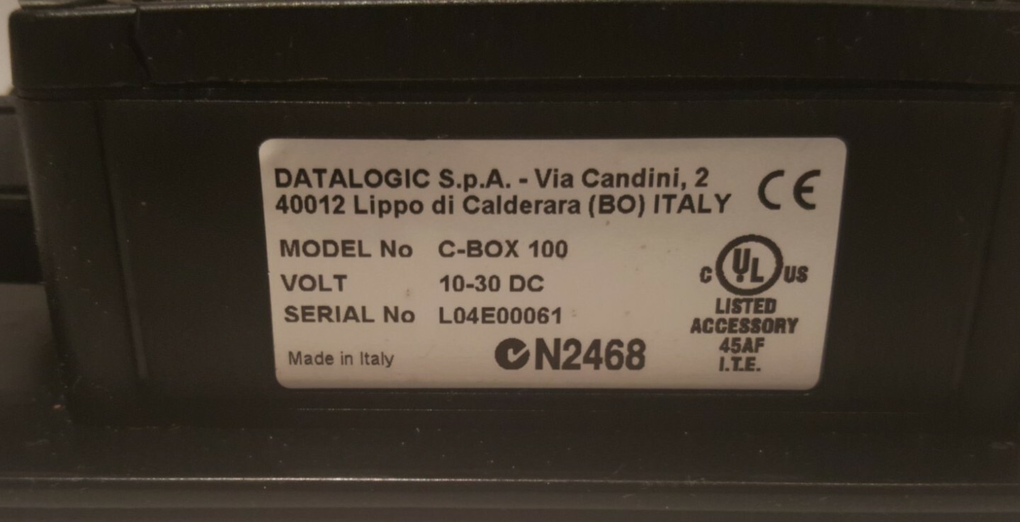 Datalogic C-Box 100 Barcode Scanner 10-30 VDC 25-Pin Connection Box g019