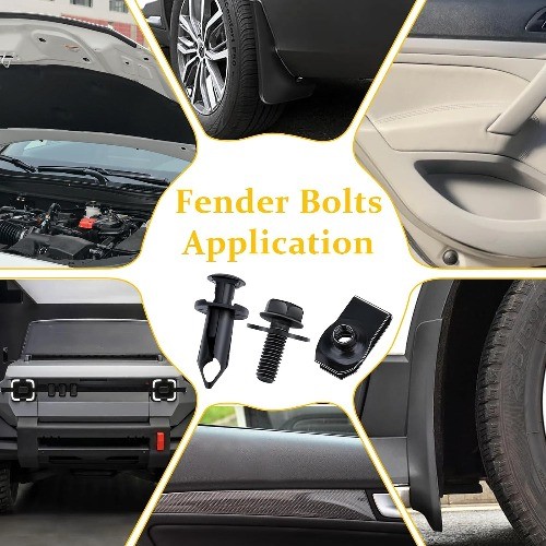 35Pcs Underbody Splash Shield Guard Bolts & Screws Kit with Push Retainers, U-Nu