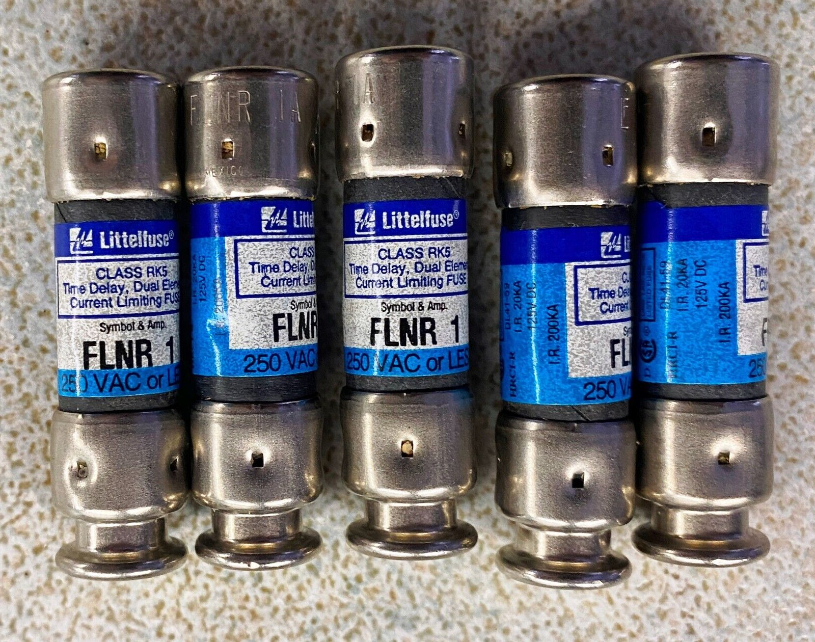 FLNR 1, Littelfuse Fuse, FLNR 1, Class RK5, 250 Volts, Lot of 5, New