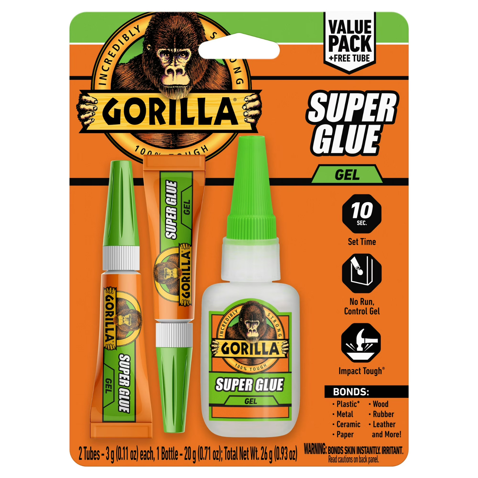 Gorilla Super Glue Gel Clear Bonus Pack