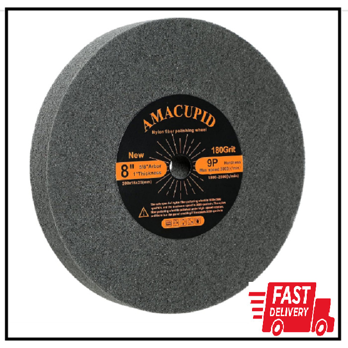 Amacupid Deburring Wheels, Nylon Fiber Wheel 8 inch 9P Hardness. for Bench Grind