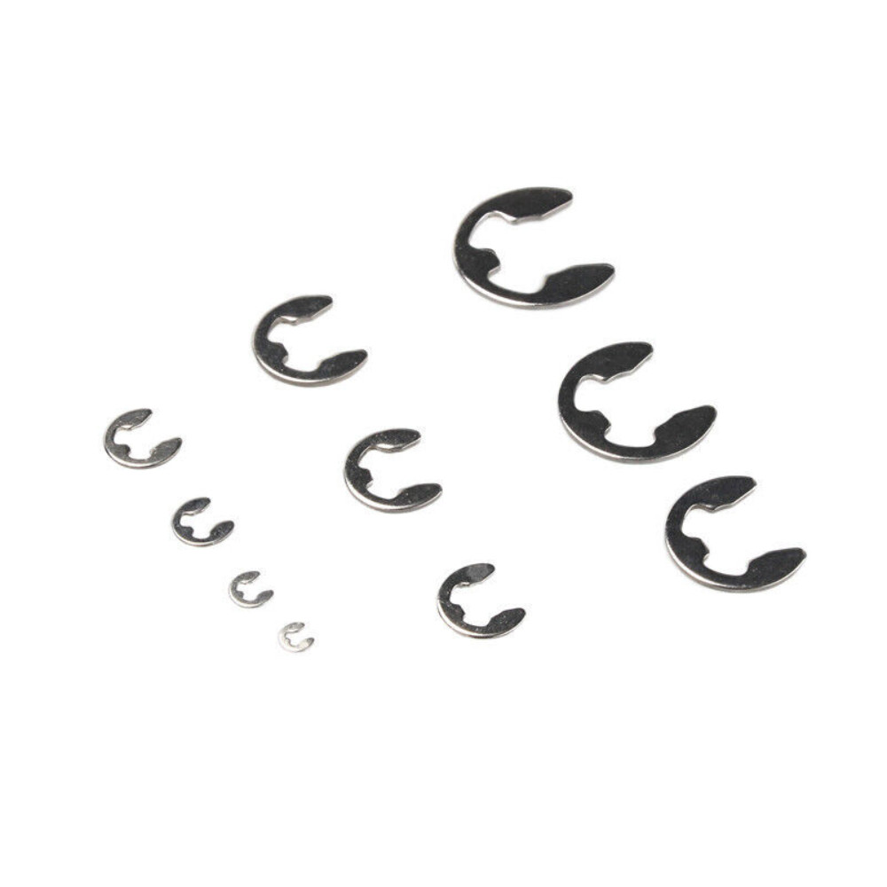 600PCS 304 Stainless Steel E-Clip Circlip External Retaining Ring Assortment Set