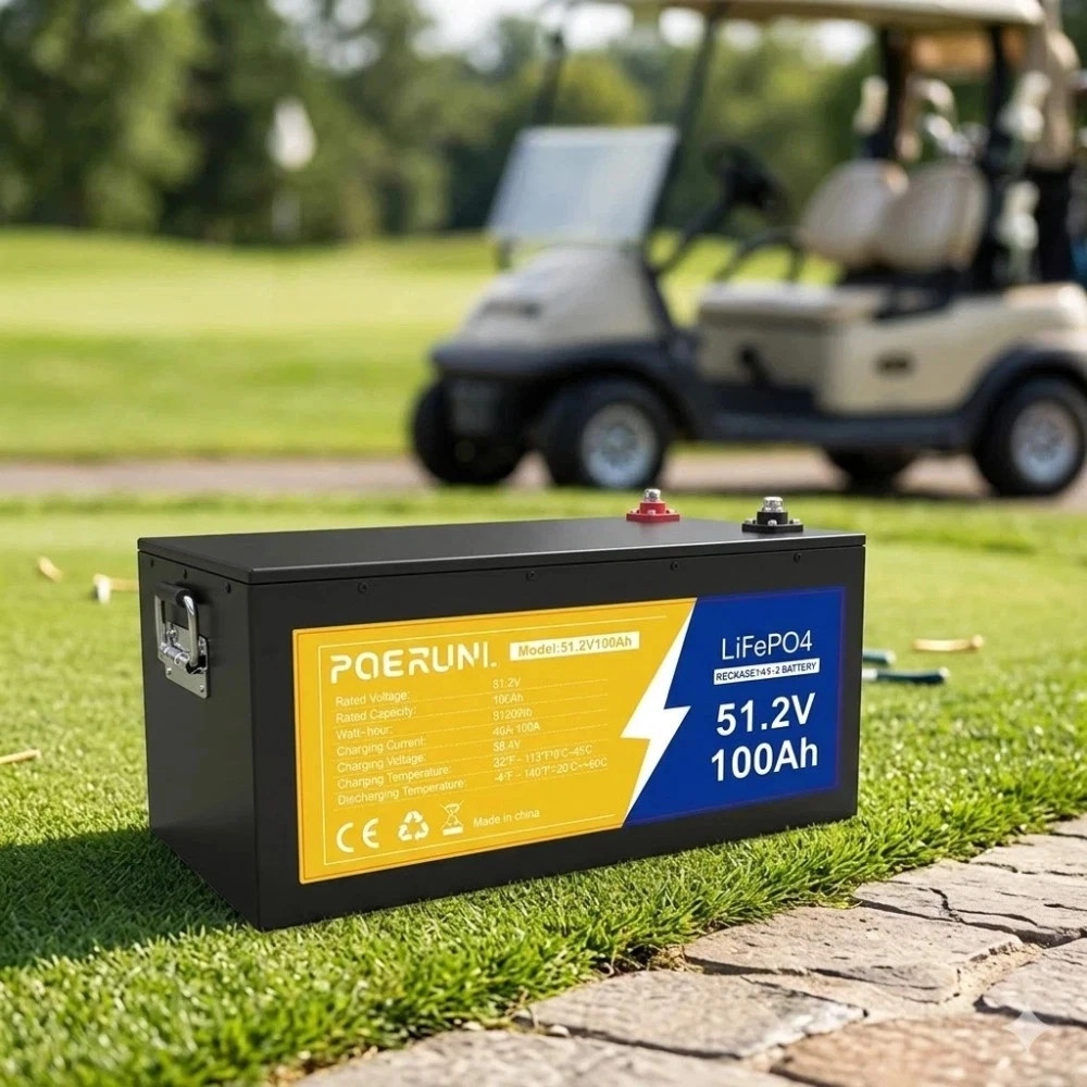 POERUNI 12V 300Ah LiFePO4 Battery 4000+ Deep Cycles 3840Wh 200A BMS for RV Solar