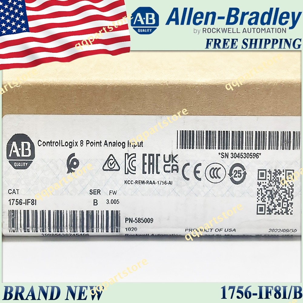 New in Box AB 1756-IF8I/B ControlLogix 8 Point Analog Input 1756IF8I serB US