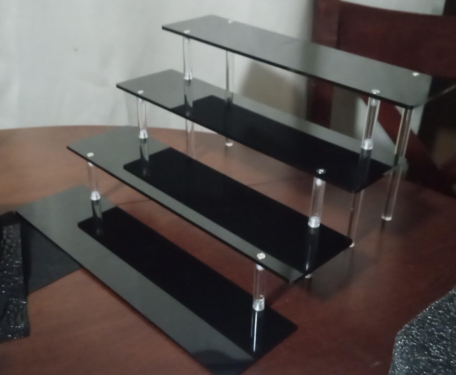 4 Tier Perfume Organizer Stand, Acrylic Risers Display 11.6 x 10.3 x 5.8 inches
