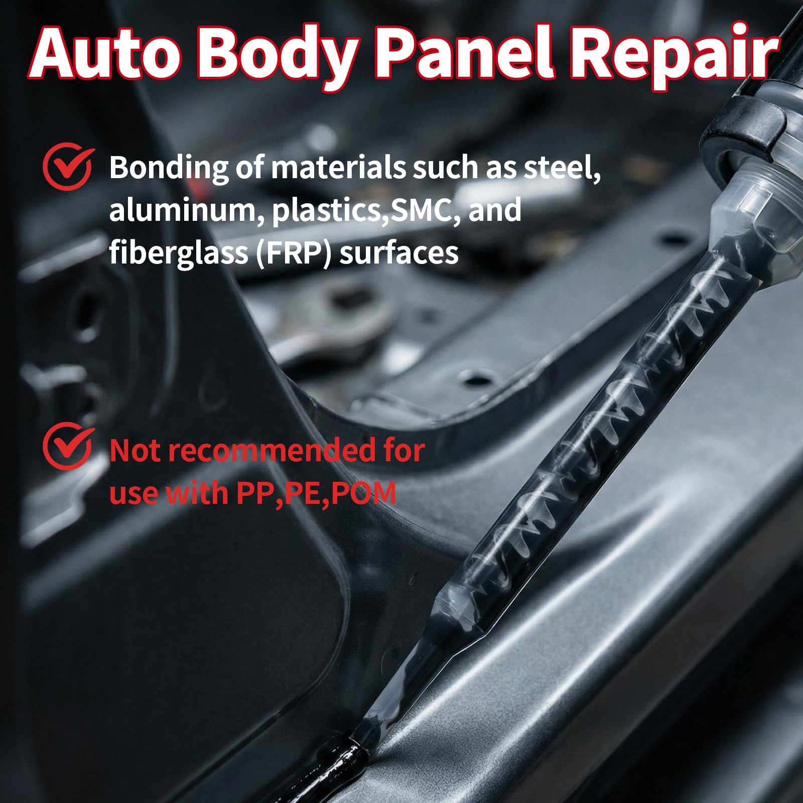 Panel Bonding Adhesive for Auto Body Panel Repair,TwoPart Epoxy,Bonds Metal &…