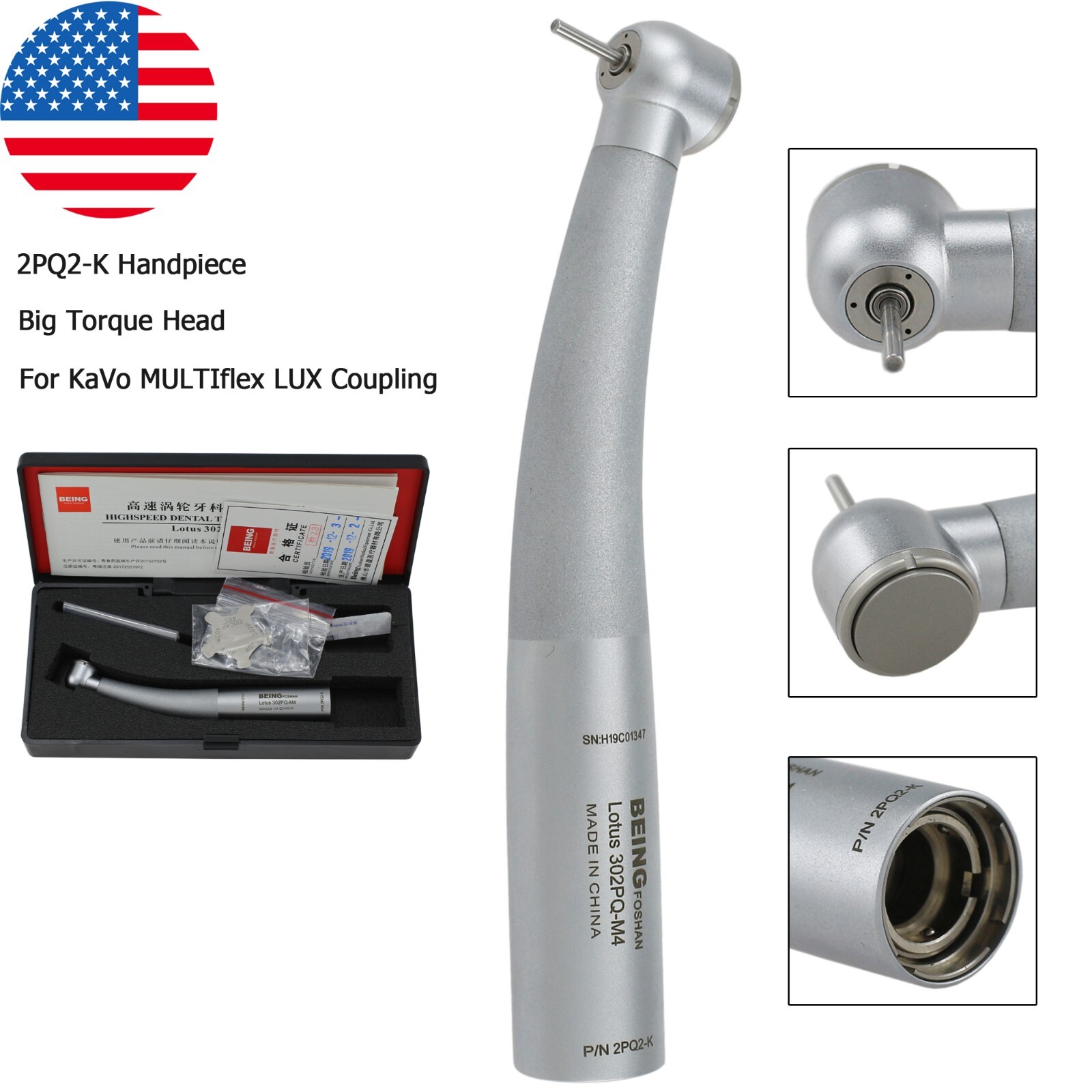 COXO Dental High Speed Handpiece Fiber Optic For KAVO MULTIflex Coupler 4 6 Hole