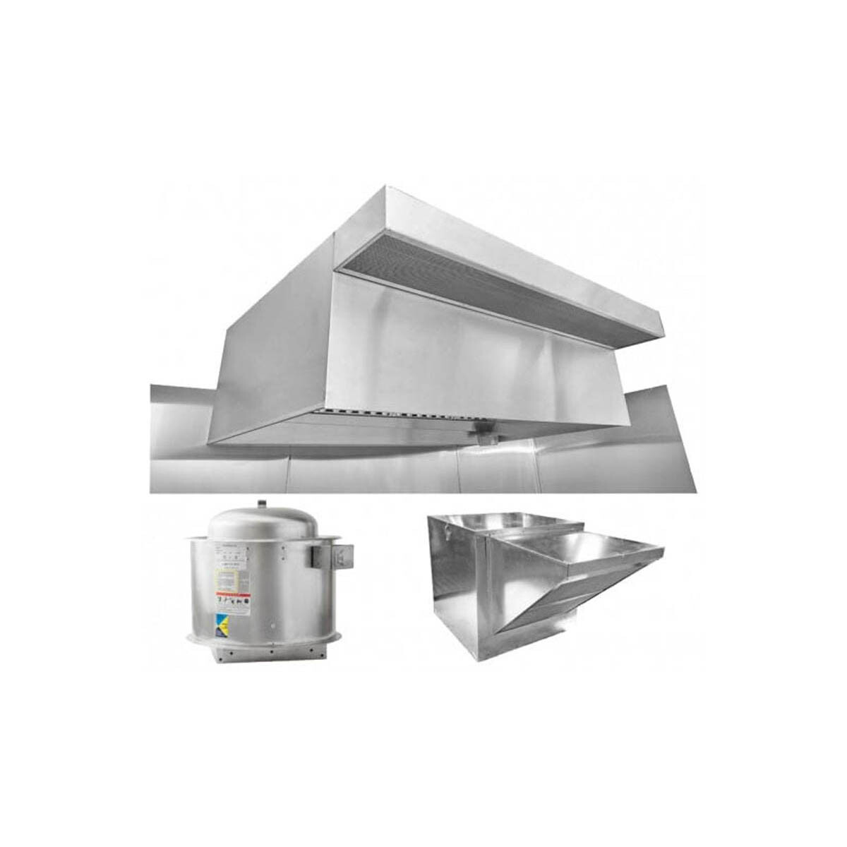 HoodMart EXH006PSP 6 FT Restaurant Hood System w/ PSP Makeup-Air, 18 Gauge 43…