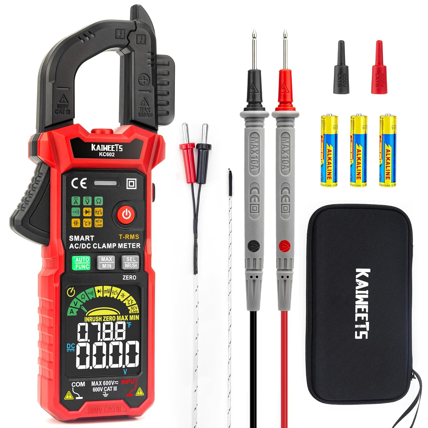 Smart Digital Clamp Meter with HD Screen, Inrush Current & Auto-Ranging