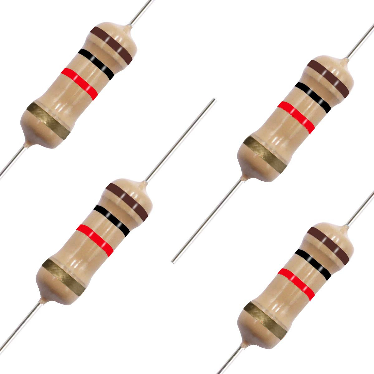 10 Pack~100PACK 1K Ohm Ω 5% Tolerance 1/2W 0.5 Watt Carbon Film Resistor