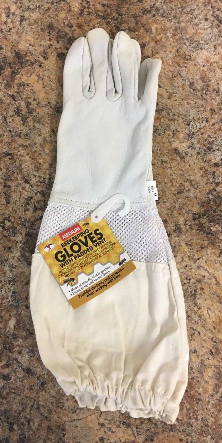 Little Giant GLVMD Medium White Bee Gloves