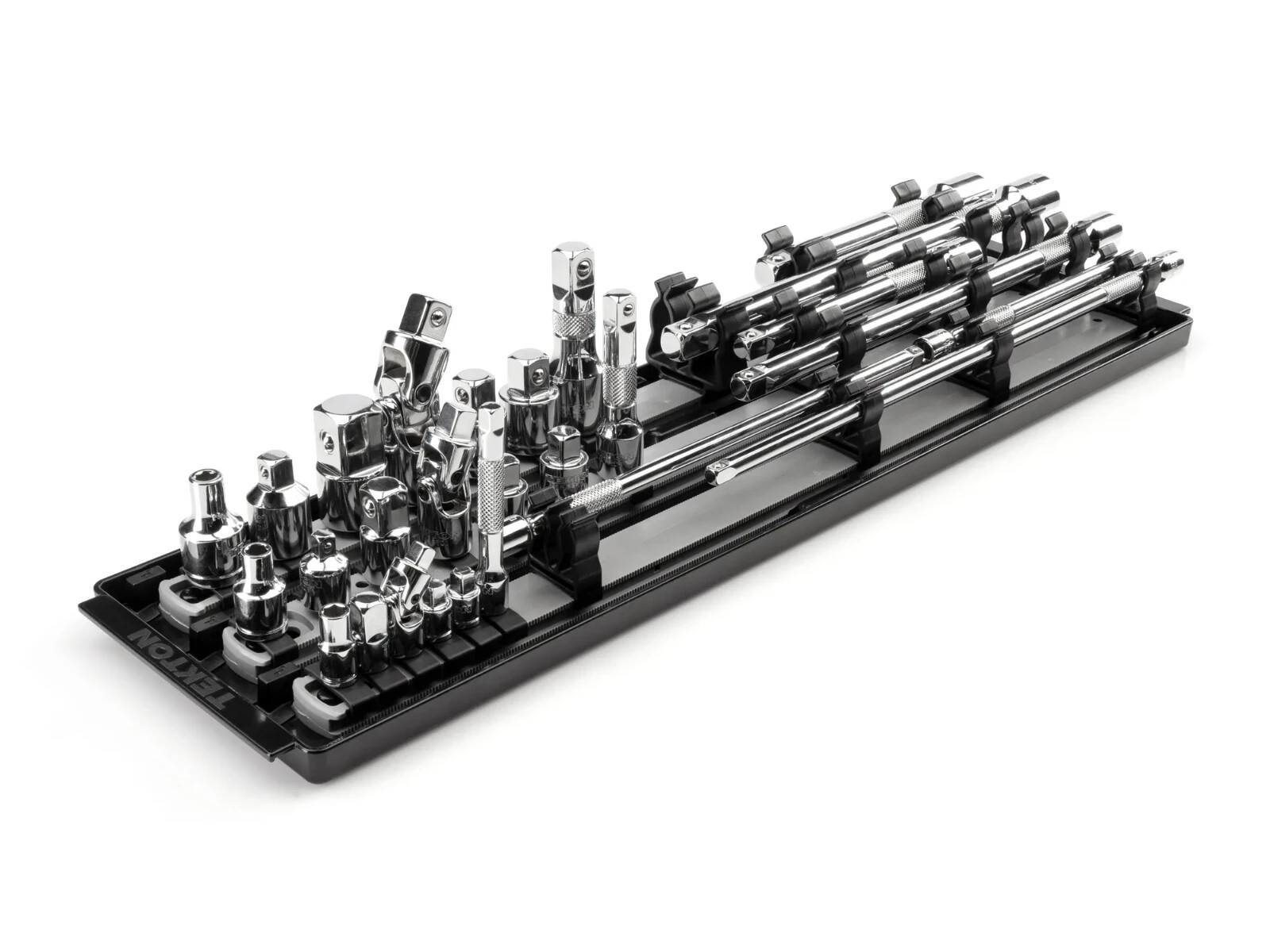 Tekton 1/4, 3/8, 1/2 Inch Drive Extension and Accessory Set with Rails and Tray