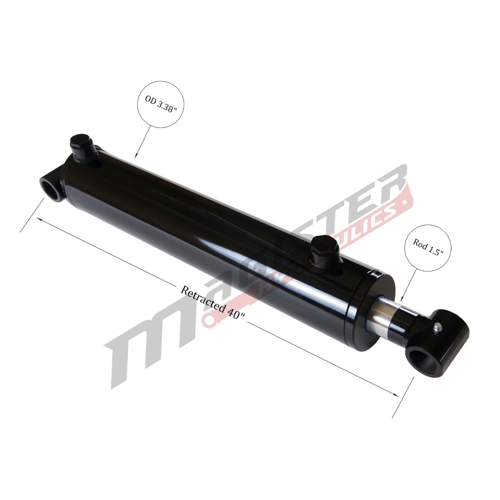Hydraulic Cylinder Welded Double Acting 3″ Bore 32″ Stroke Cross Tube 3×32 NEW